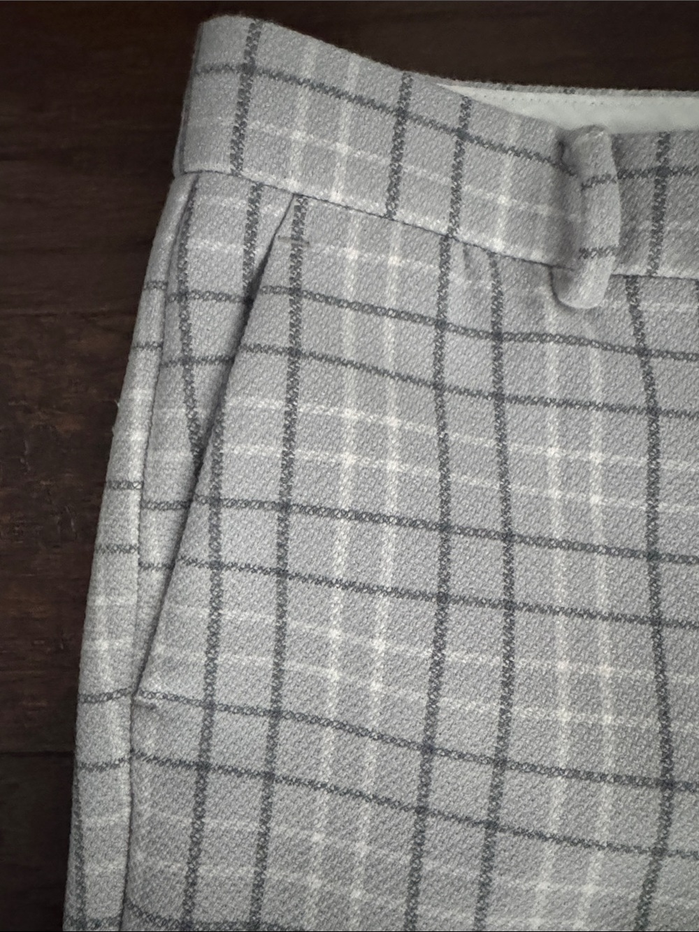 Ann Taylor Trouser 10 Petite Gray Plaid Cropped Dress Pants - Picture 2 of 8